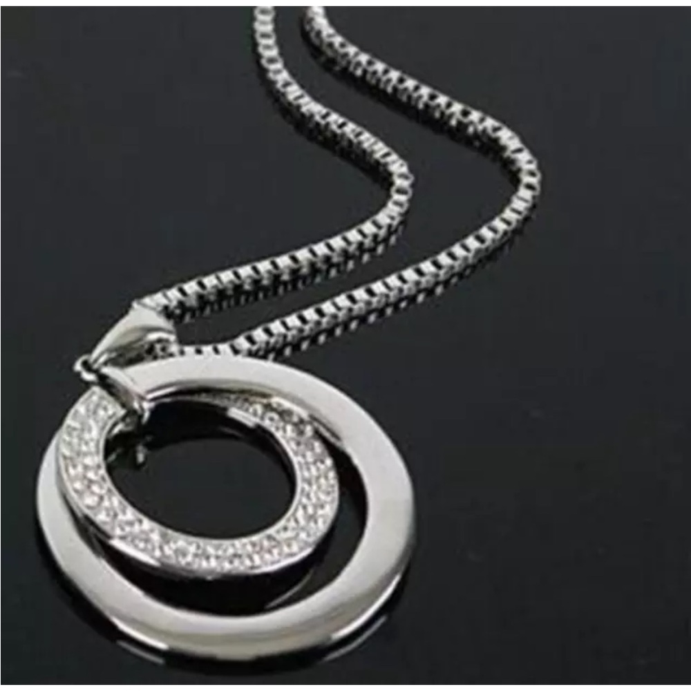 Long Chain Women Fashion Crystal Rhinestone Silver Plated Pendant Necklace Gift